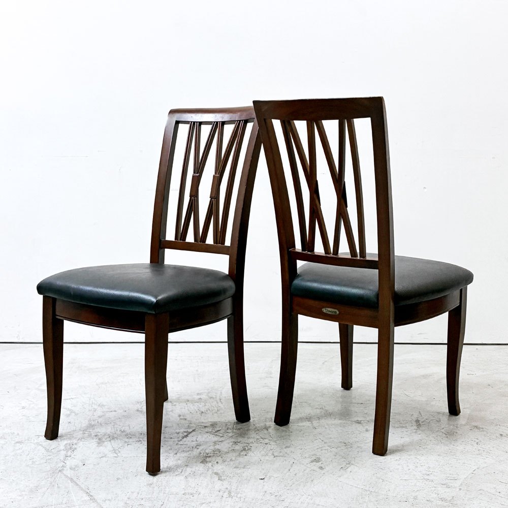 【祖師ヶ谷大蔵店】IDC大塚 OTSUKA ベネチア H-S ダイニングチェア マホガニー材 合成皮革ブラック色 ヨーロピアンクラシック 買取させていただきました。