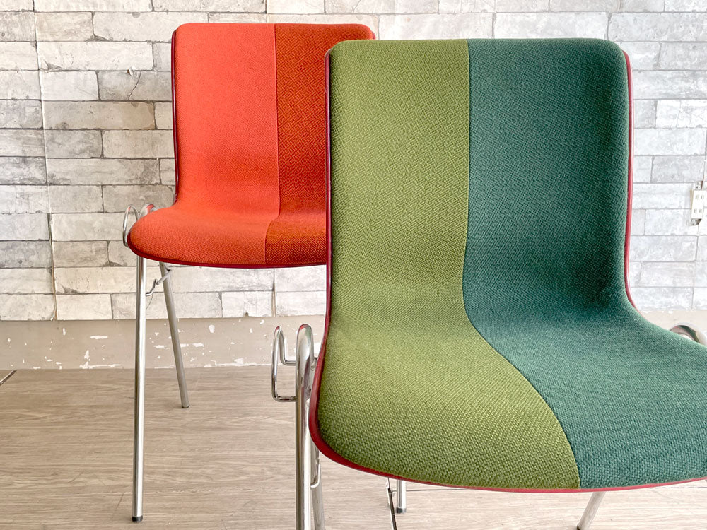 コトブキ KOTOBUKI 柳宗理 FRP サイドチェア 別注 レッドシェル ツートーンレッド＆ツートーングリーン Ribaco生地 スタッキングベース ジャパニーズミッドセンチュリー ビンテージ Low＆Highタイプ 中古品 買い取りしました。