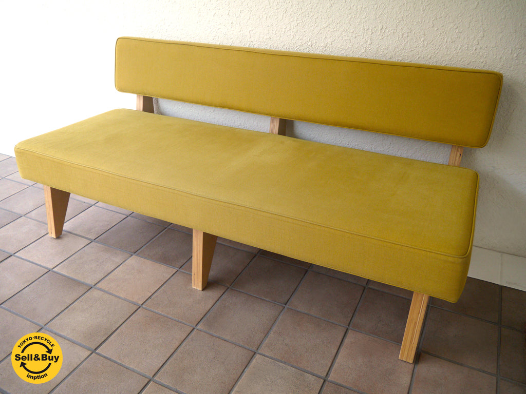 イデー IDEE ソリッドベンチ SOLID BENCH （ ソファ / 長椅子 / ラウンジチェア ） IFFS-0250 人気ロングセラー 参考価格:￥185,900- 現行モデル イエロー系 ファブリック × アッシュ材 フレーム ナチュラル 新着商品 買い取りしました！