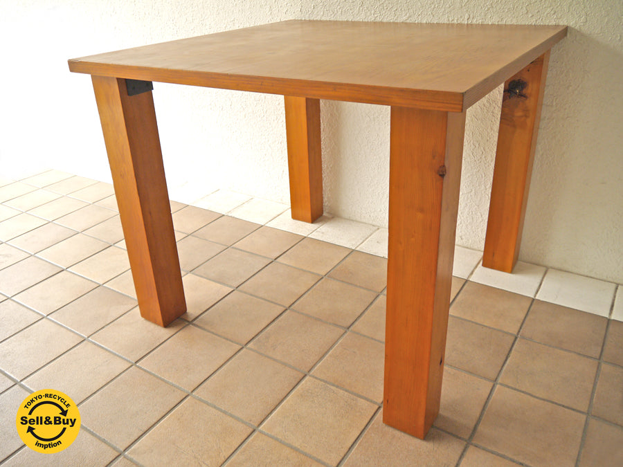 イデー IDEE 廃盤 希少 SQUARE TABLE スクエアテーブル ラダー 杉材 ブラウン デスク 作業台 ダイニングテーブル ワークテーブル 新着商品 買い取りしました！ 用賀店 出張買取もお任せ下さい。