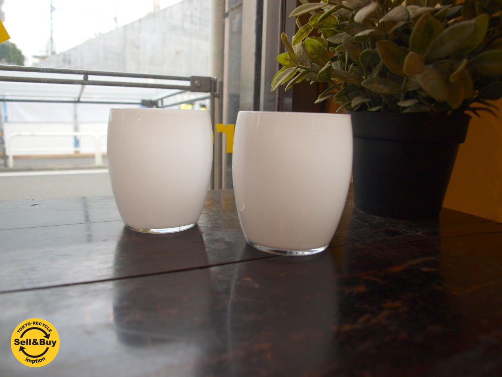 イッタラ iittala Erkki Vesanto  ヴィンテージグラス Vintage glass 200ml ホワイト ペア ★中古品 買い取りしました。下北沢店 出張買取もお任せ下さい。