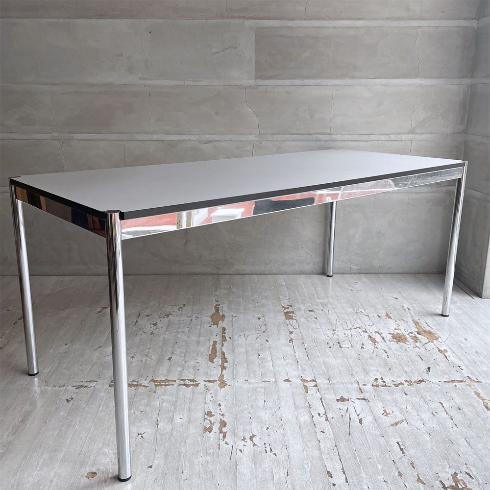 【学芸大学店】USMハラー USM Haller モジュラーファニチャー ハラーテーブル ワークデスク ダイニングテーブル W175cm パールグレーラミネート (ホワイト) 高さ調節機能付き スイス  買取させていただきました。