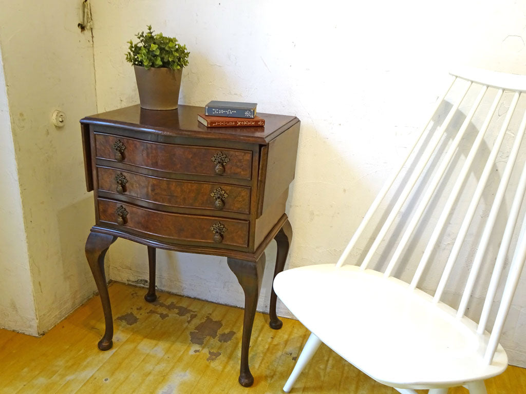 UKアンティーク ドロップリーフチェスト バタフライ 伸長式テーブル コンソール ～ イギリスらしいスマートで瀟洒なサイドチェスト