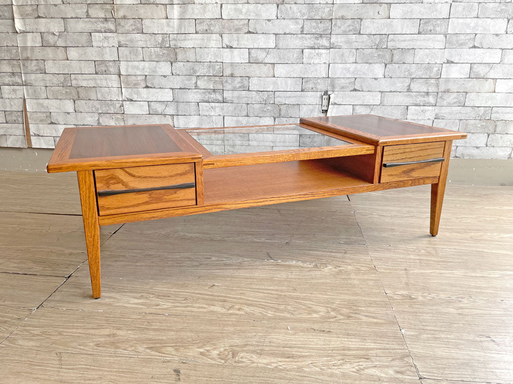 アクメファニチャー ACME Furniture ジェティ コーヒー テーブル JETTY COFFEE TABLE ガラストップ 抽斗2杯 ビンテージスタイル 中古品 買い取りしました。