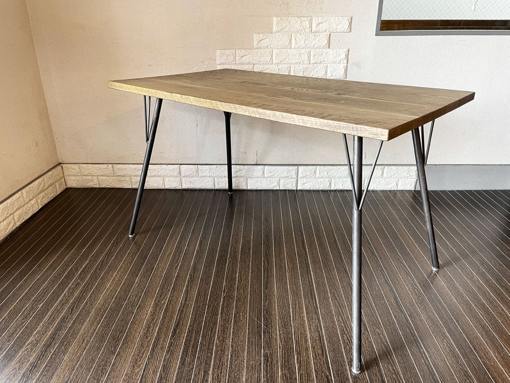 ジャーナルスタンダードファニチャー j.s.F サンク SENS ダイニングテーブル Sサイズ W120cm オーク無垢材 スチール脚 インダストリアル 廃番 中古品  買い取りしました。