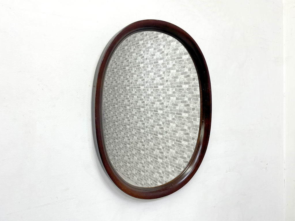 秋田木工 Akimoku アキモク ウォールミラー 壁掛け鏡 小判型 古代色 ブナ材 希少 47×59.5cm 柳宗理 用の美 和モダン グッドデザイン賞 名作 中古品 買い取りしました。