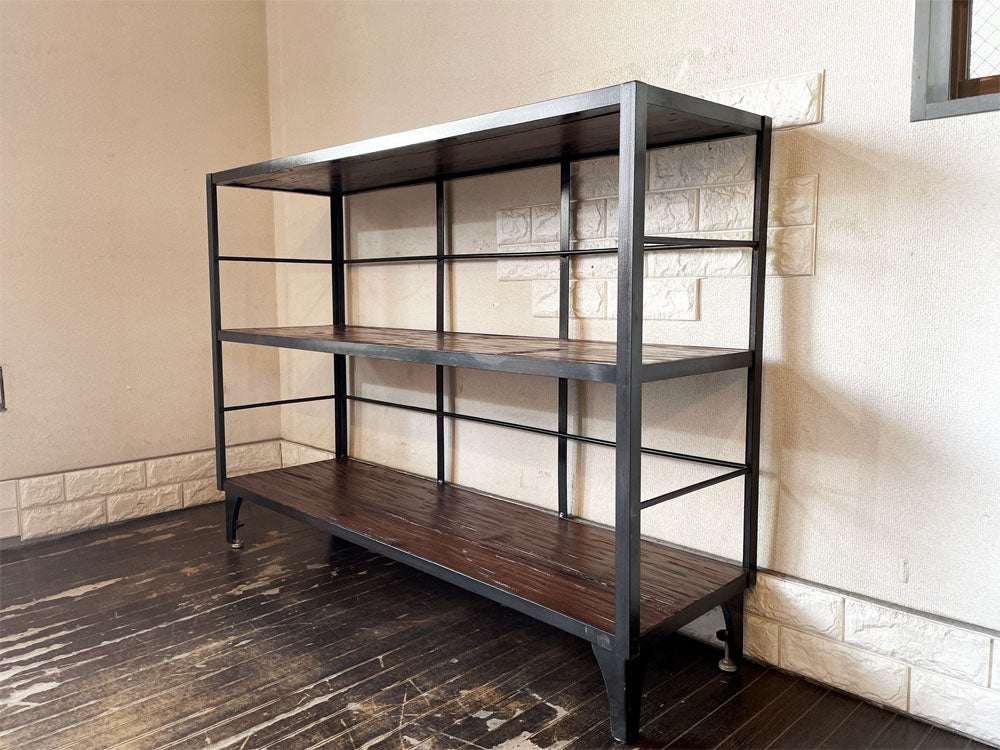 ジャーナルスタンダード ファニチャー j.s.F カルビ CALVI WIDE SHELF ワイドシェルフ 古材 アイアン 3段 インダストリアル  中古品  買い取りしました。