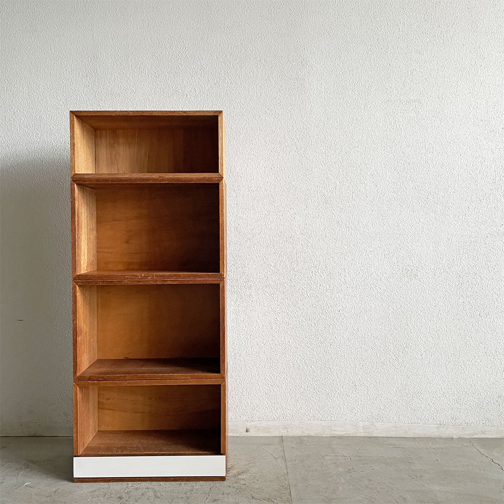 【登戸BASE店】ジャパンビンテージ Japan Vintage 木製ボックスシェルフ スタッキングシェルフ ボックス4段 抽斗1杯 W55cm 昭和レトロ 買取させていただきました。