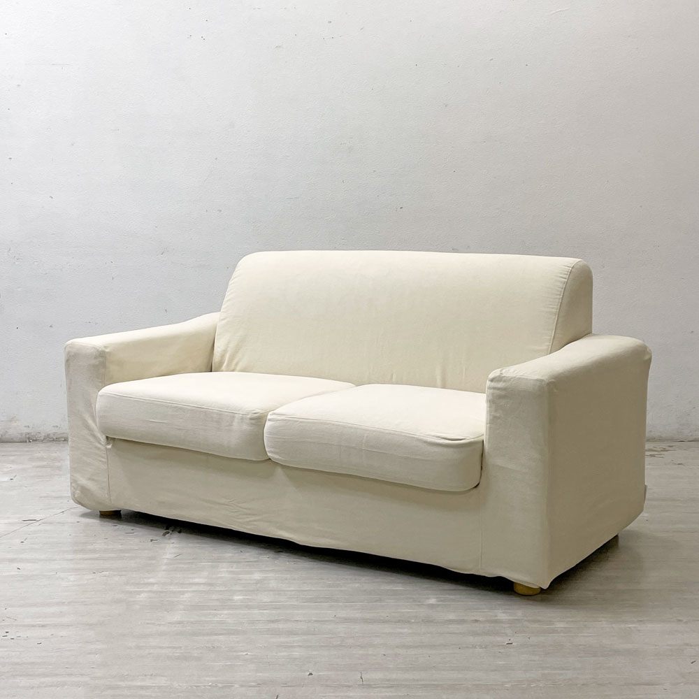 【祖師ヶ谷大蔵店】モーダエンカーサ moda en casa ボックスソファ  2人掛け カバーリング ベージュ系 ファブリック W155cm 買取させていただきました。