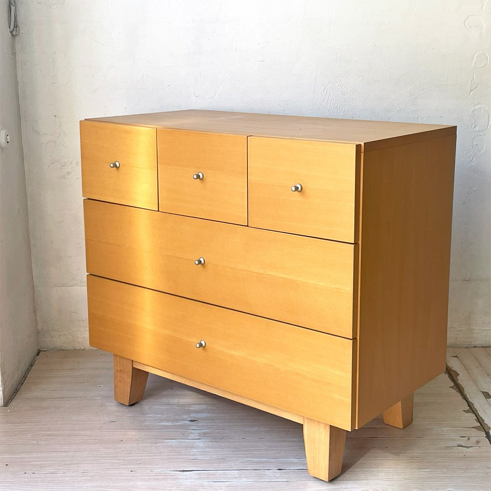 【下北沢店】ウニコ unico ミオ Mio チェスト 抽斗3段5杯 ビーチ材 ナチュラルモダンスタイル 廃盤 買取させていただきました。