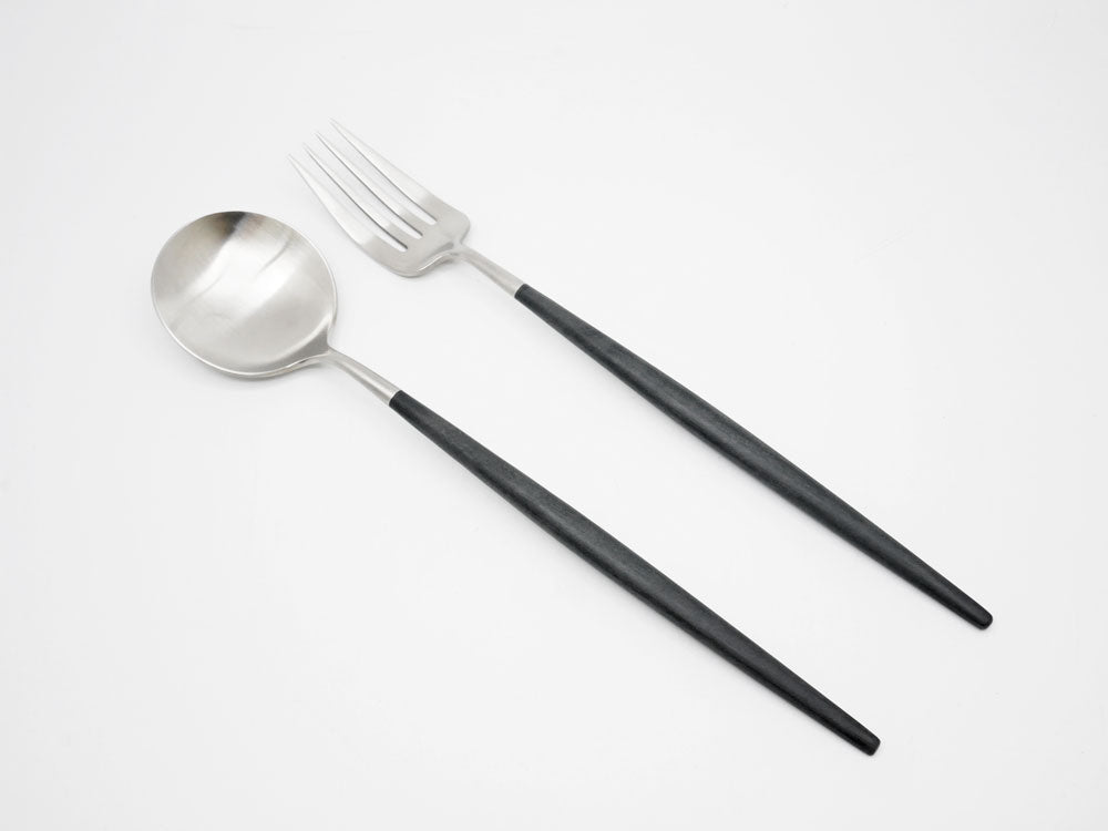 クチポール Cutipol ゴア GOA サービング フォーク＆スプーン 2点セット GO14 GO17 ブラック カトラリー ポルトガル 中古品 買い取りしました。