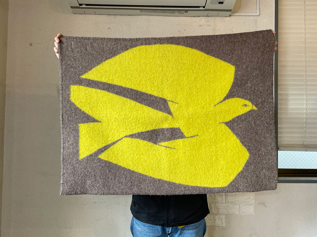 クリッパン KLIPPAN × ミナペルホネン mina perhonen ダンス DANCE ブランケット ミニサイズ 65×90cm ブラウン＆イエロー エコウール 皆川明 北欧雑貨  中古品  買い取りしました。