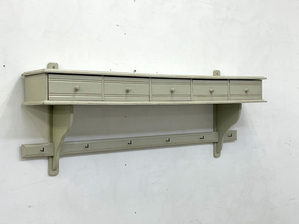 UKビンテージ UK vintage ペインテッド ウォールシェルフ ホールラック ツールハンガー 抽斗5杯 中古品 買い取りしました。