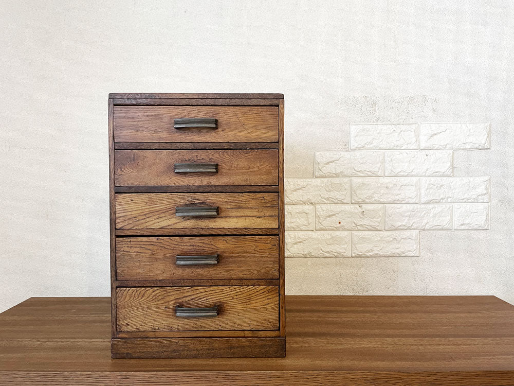 ジャパンビンテージ Japan Vintage 小引き出し 抽斗5杯 W29cm 木味 古家具 昭和レトロ  中古品  買い取りしました。