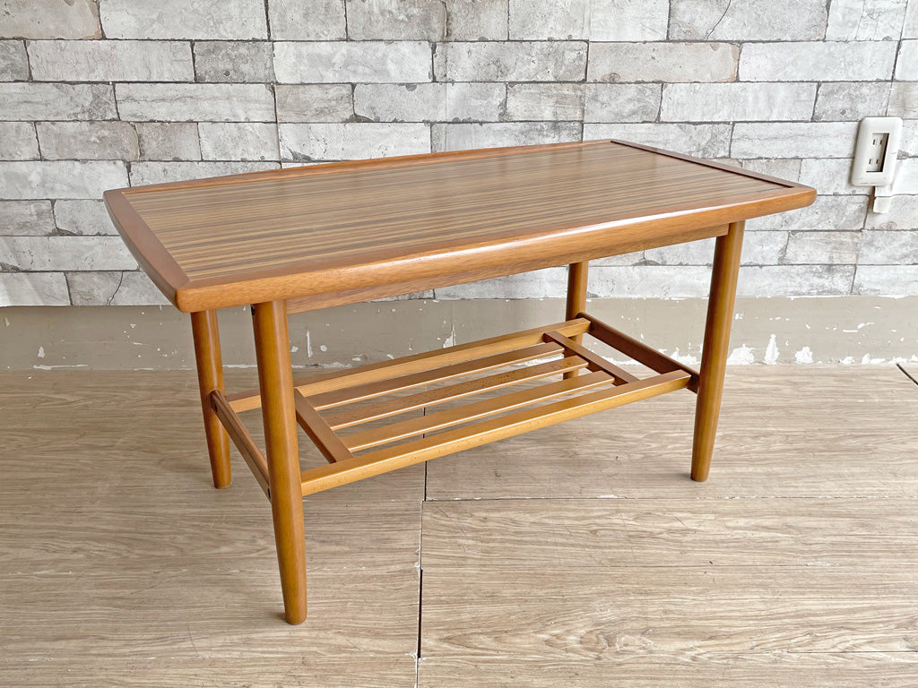 カリモク Karimoku コーヒーテーブル センターテーブル デコラトップ天板 縁有り レトロスタイル 中古品 買い取りしました。