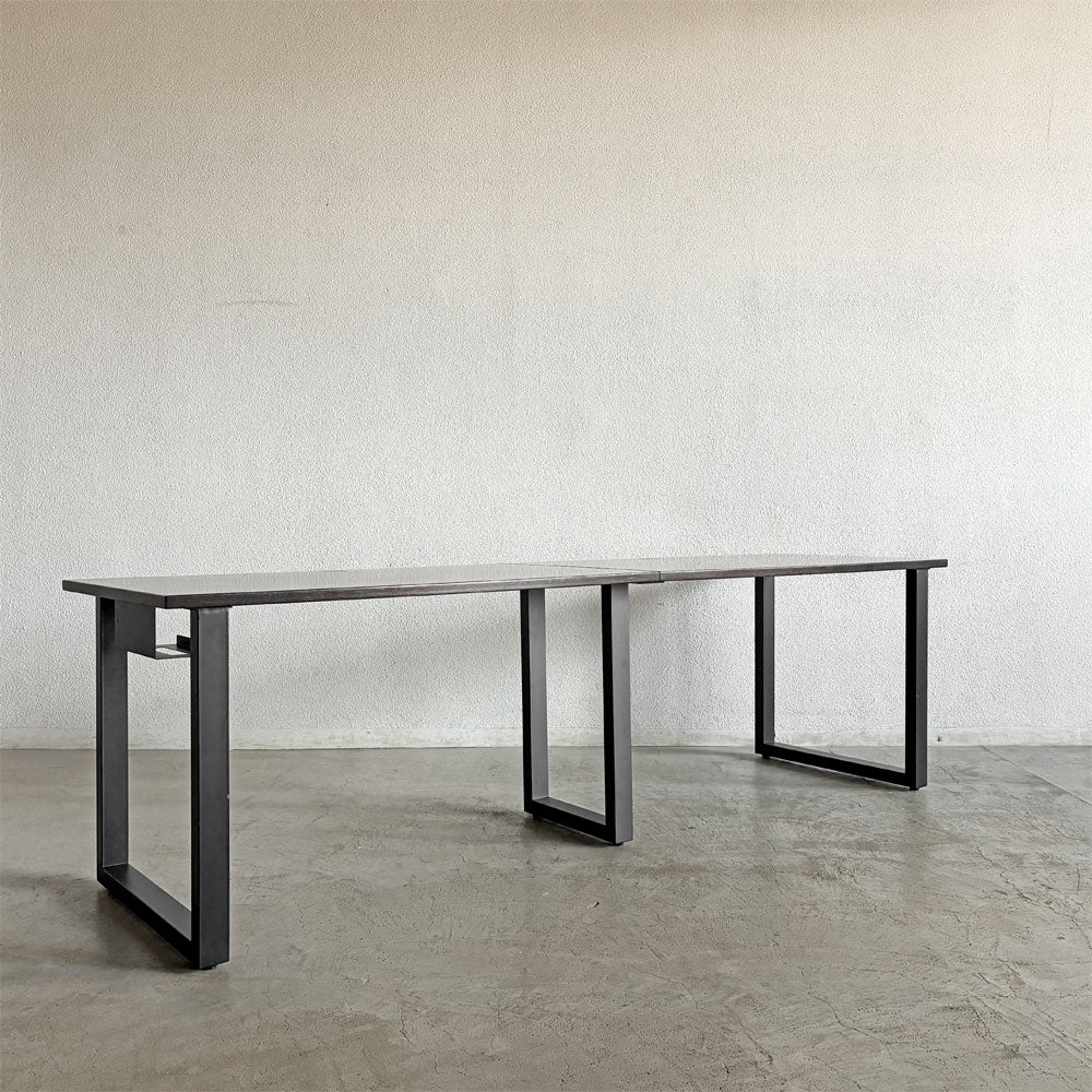 【登戸BASE店】かなでもの KANADEMONO ザ・テーブル THE TABLE デスク W240×D70cm ラバーウッド ブラックブラウン スクエアレッグ 配線孔＆ティッシュボックストレイ付 合計定価￥138,500- 買取させていただきました。