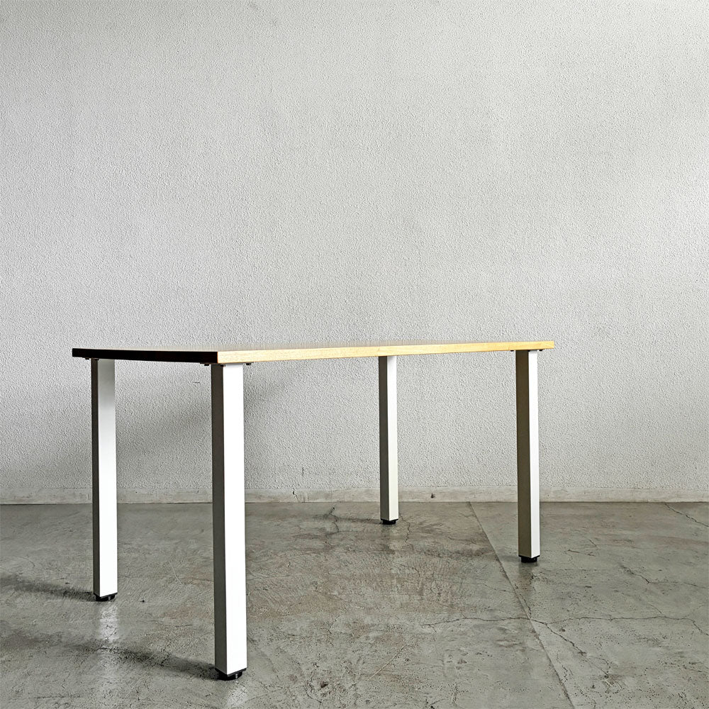 【登戸BASE店】かなでもの KANADEMONO ザ・テーブル THE TABLE White Steel デスク W125×D75cm ラバーウッド ナチュラル スクエアバー脚 参考定価￥49,900- 買取させていただきました。