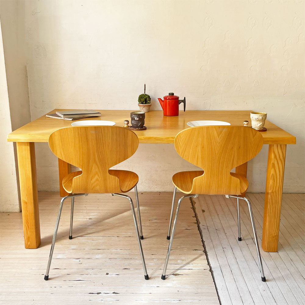 【下北沢店】家具蔵 KAGURA ヴィンテージシリーズ VINTAGE ダイニングテーブル タモ無垢材 耳付き クラフト家具 国産家具 ナチュラル W150 買取させていただきました。