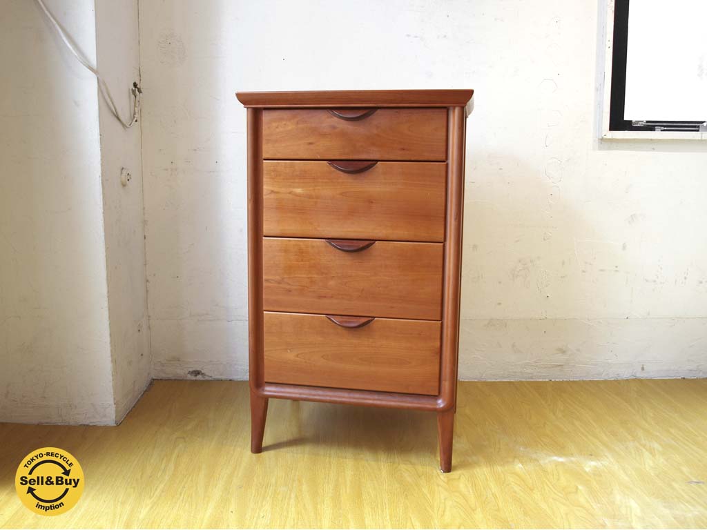 家具蔵 KAGURA エミネント EMINENT チェリー材 スリムチェスト slim chest 4段 中古品 買い取りしました。