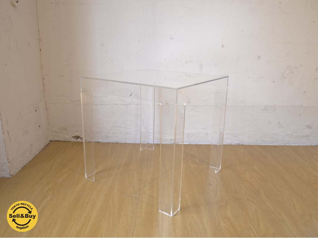 カルテル Kartell ジョリー JOLLY サイドテーブル クリア 箱付き パオロ・リザット Paolo Rizzatto 中古品 買い取りしました。