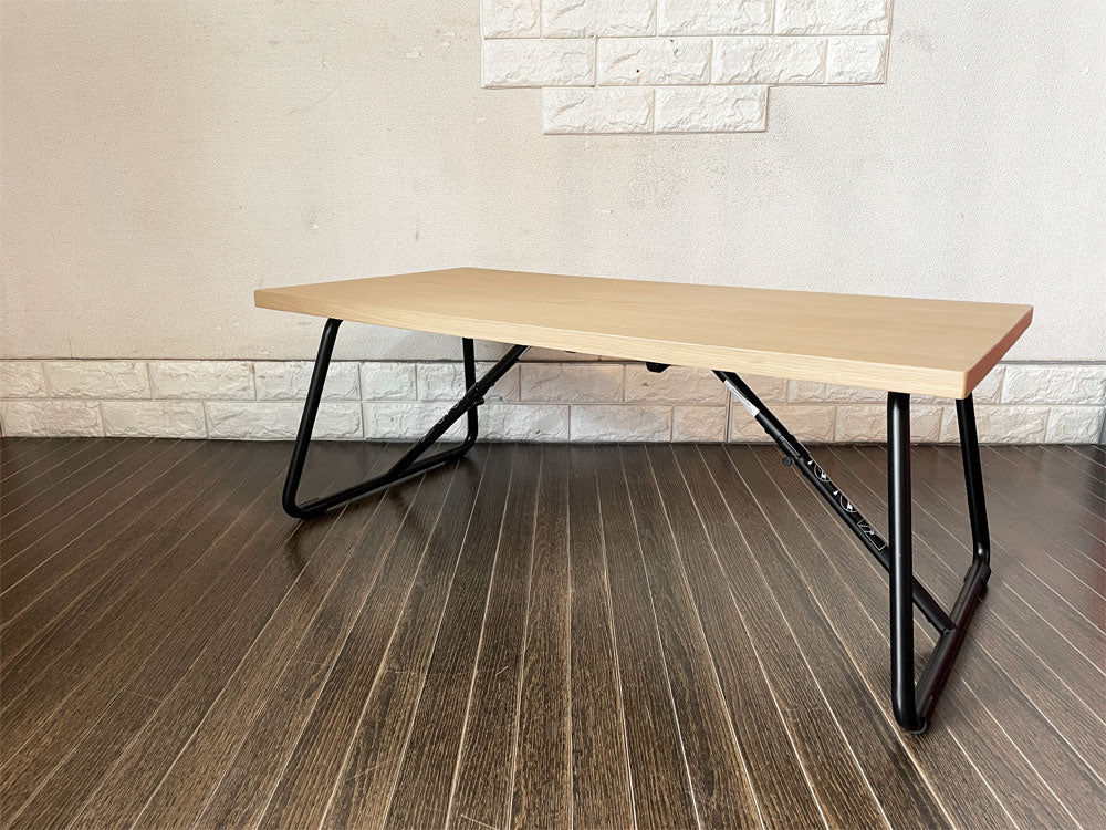 無印良品 MUJI 折りたたみローテーブル オーク材 × スチール脚 W90cm フォールディング ナチュラル シンプルデザイン 定価￥15,900-  中古品  買い取りしました。