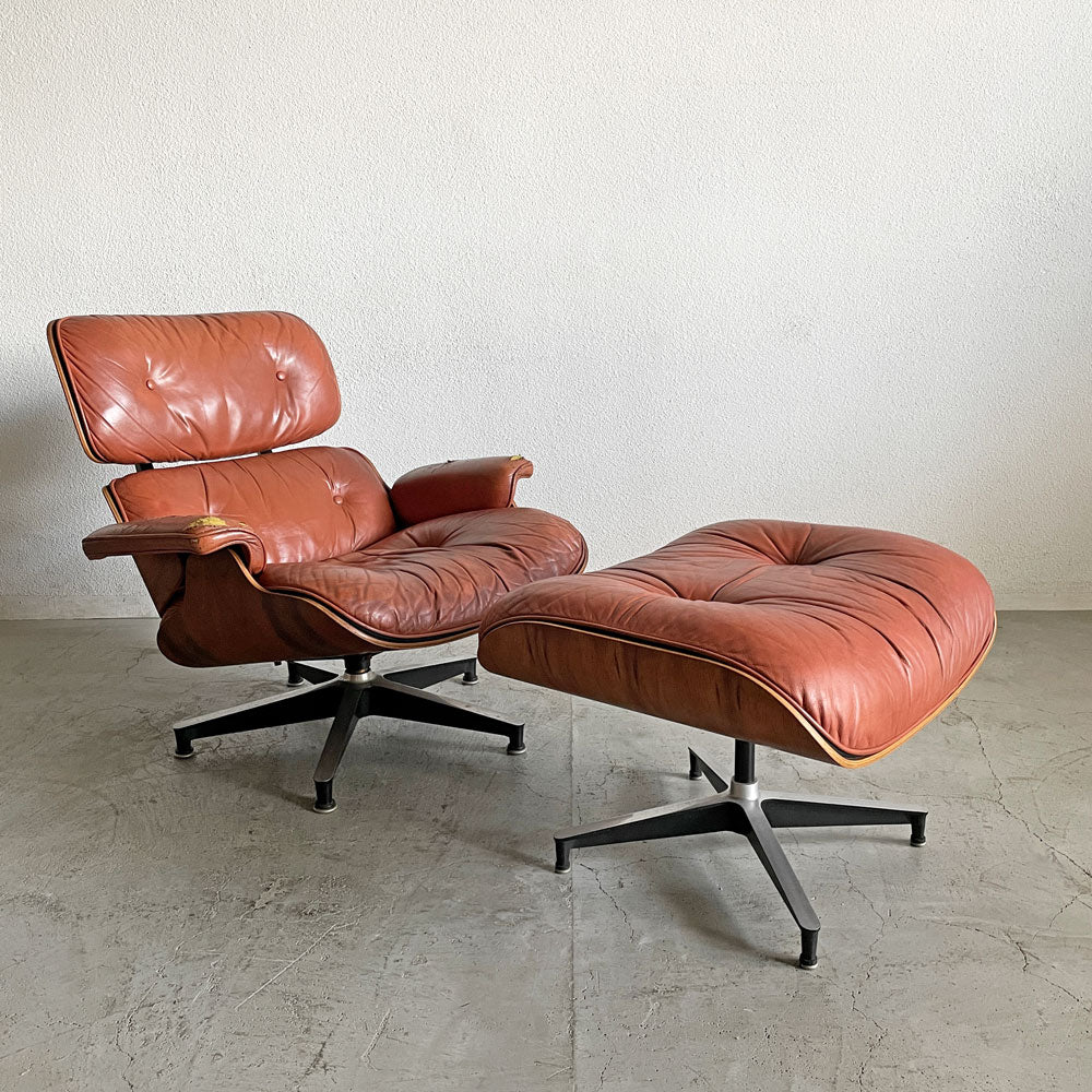 【登戸BASE店】ハーマンミラー Herman Miller イームズラウンジチェア＆オットマン ブラジリアンローズウッド ブラウンレザー 1970-80s ビンテージ ミッドセンチュリー 買取させていただきました。
