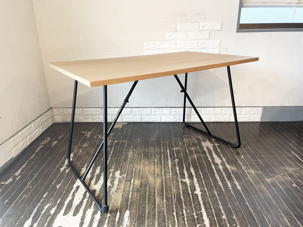 無印良品 MUJI 折りたたみテーブル ダイニングテーブル オーク材 × スチール脚 W120cm フォールディング ナチュラル シンプルデザイン 定価￥19,900- 中古品  買い取りしました。