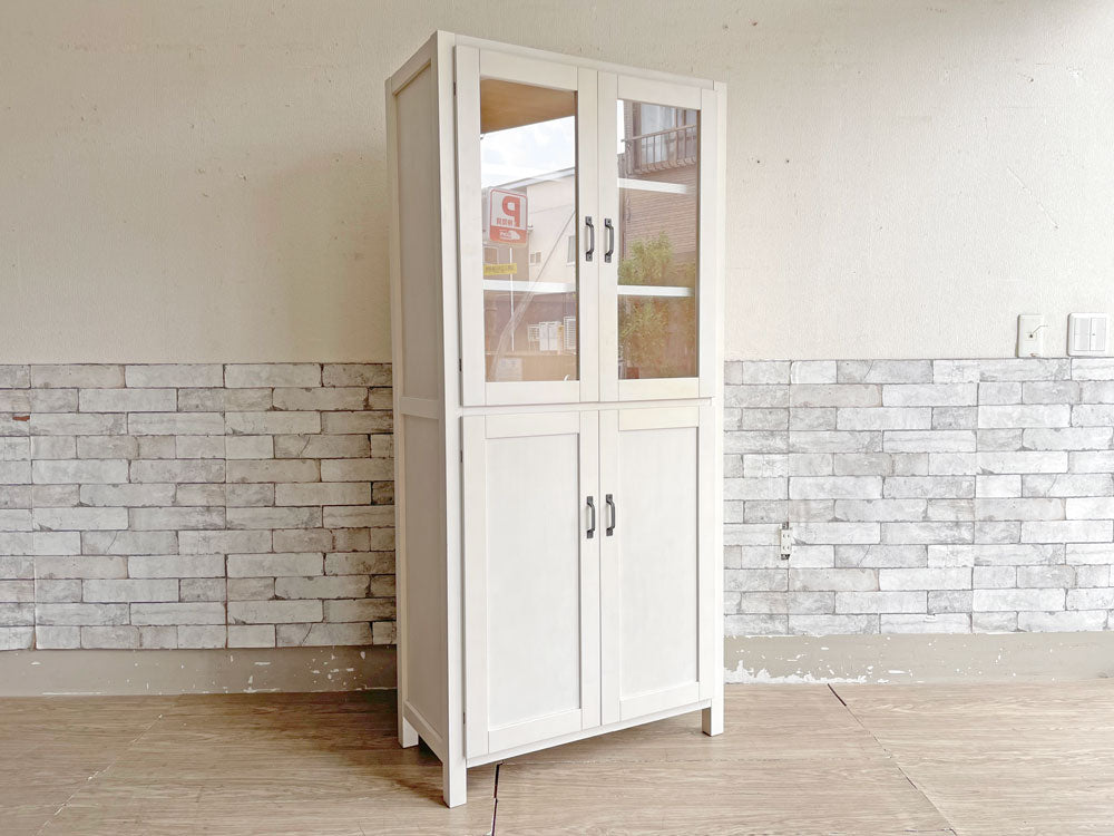 モモナチュラル MOMO Natural シエル CIELE カップボード 食器棚 W73cm パイン材 ホワイト 廃番モデル 中古品 買い取りしました。