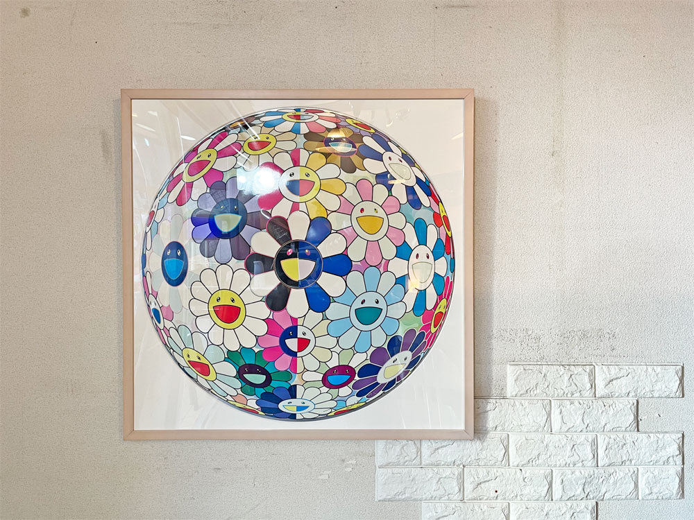 村上隆 Takashi Murakami フラワーボール Flowerball (3D) 黄泉の国から アートポスター 78×78cm 額装品 2010年 300枚限定 サイン入り 中古品  買い取りしました。