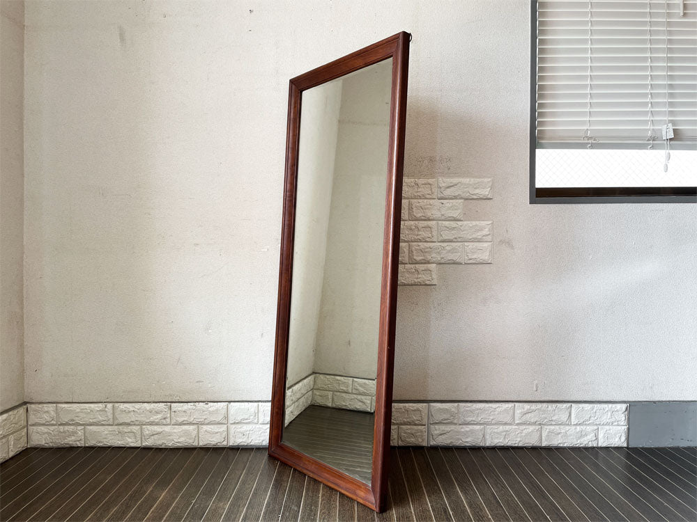 ビンテージ Vintage チーク無垢材 ウォールミラー 鏡 姿見 55×131cm 壁掛け式 北欧スタイル  中古品  買い取りしました。