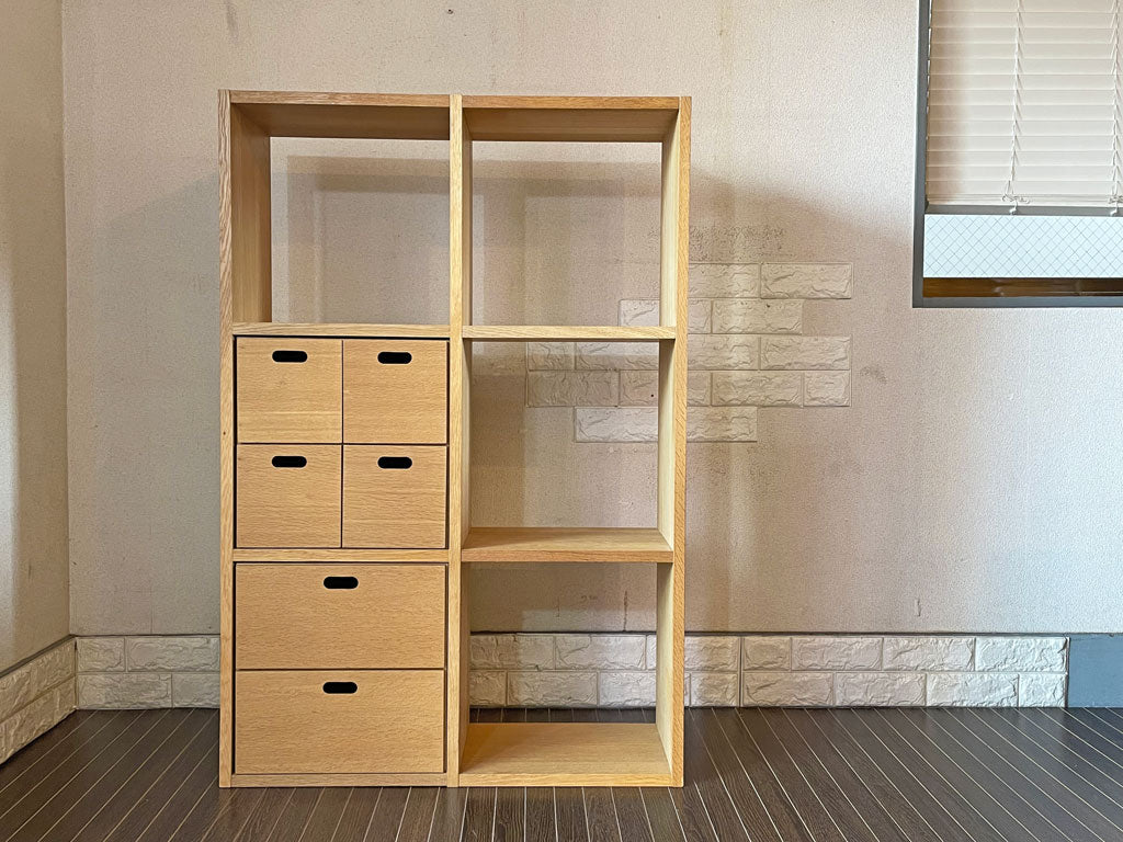 無印良品 MUJI スタッキングシェルフ 2列3段 オーク材 スタッキングチェスト×2個付 抽斗6杯 合計定価￥35,880-  中古品  買い取りしました。