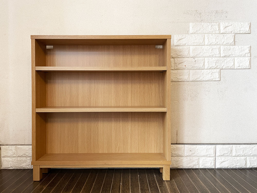 無印良品 MUJI オーク材 薄型ラック ワイド小 H83cm D16cm 棚板2枚 高さ調整可 ブックシェルフ 廃番  中古品  買い取りしました。