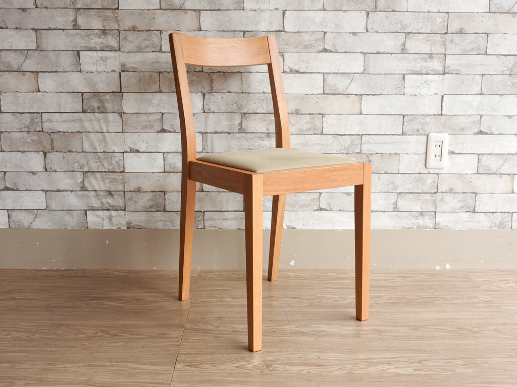 無印良品 MUJI オーク材チェア ダイニングチェア ファブリックシート 綿平織 ベージュ 中古品  買い取りしました。