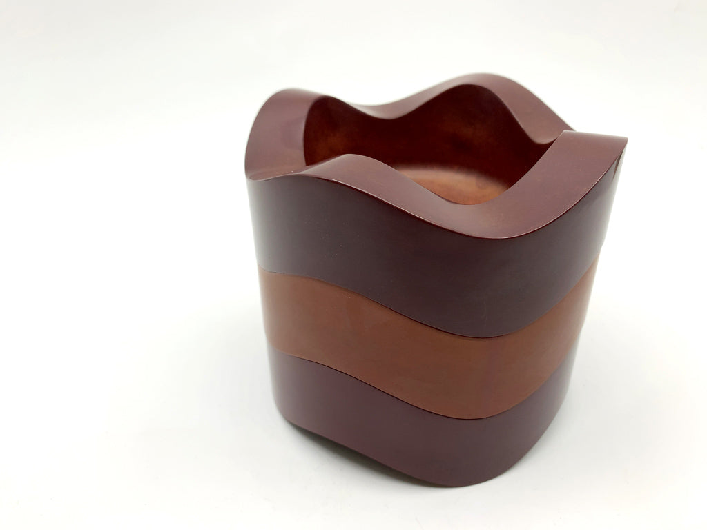 ヘリット Helit スタッキング アシュトレー Sinus Ashtray 卓上灰皿 3個セット ブラウン ドイツ スペースエイジ MoMA展示品 中古品  買い取りしました。