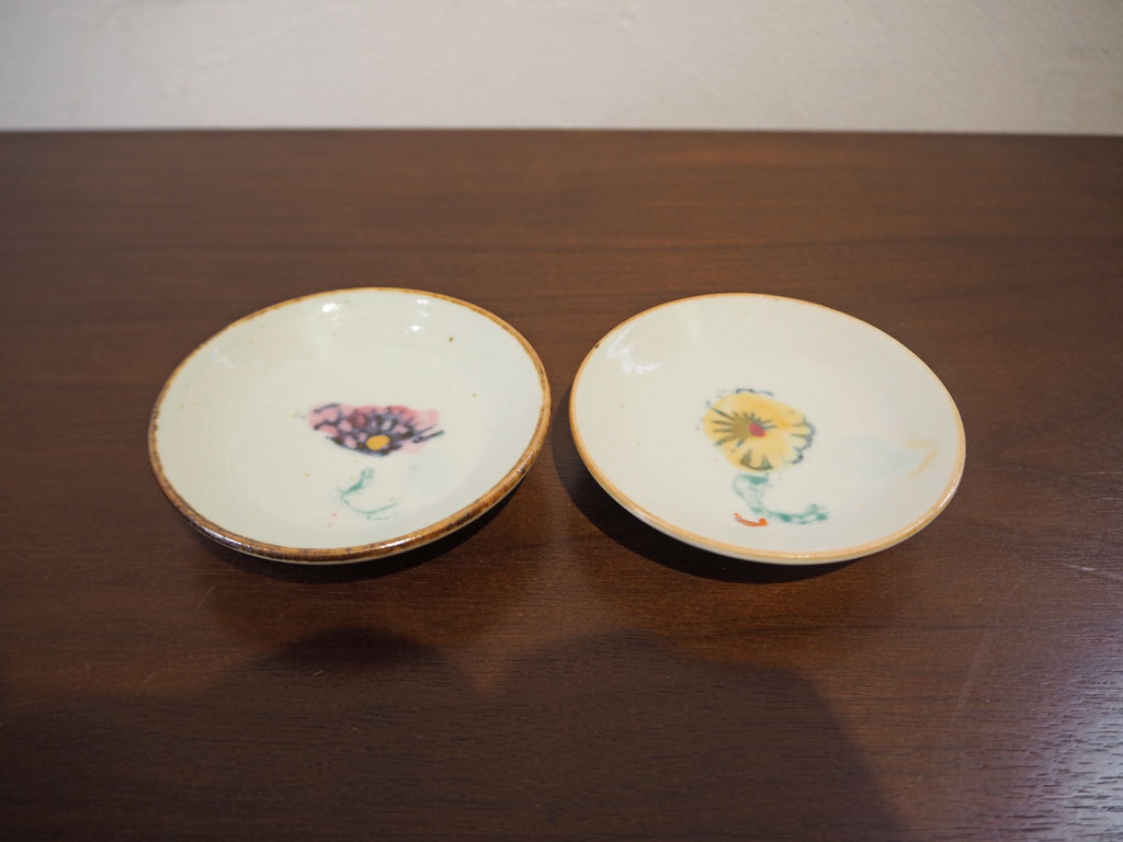 伊藤聡信 色絵 豆皿 2枚セット 現代作家 中古品 買い取りしました。