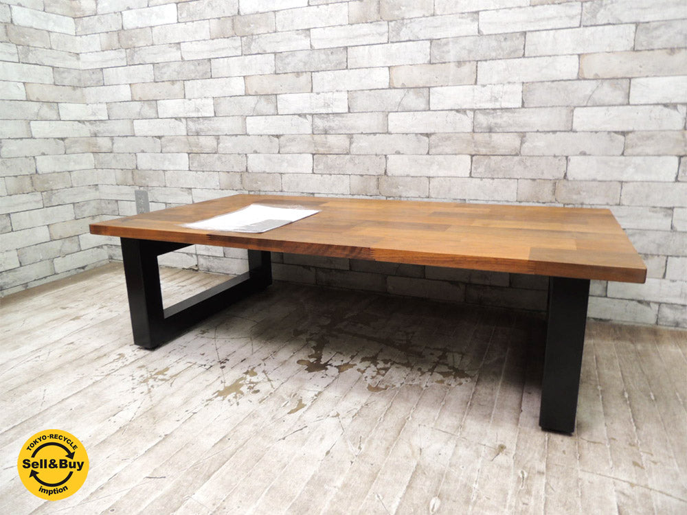 マスターウォール MASTERWAL モザイク リビングテーブル ウォールナット 無垢集成材 W120cm  中古品 買い取りしました。 出張買取もお任せ下さい。