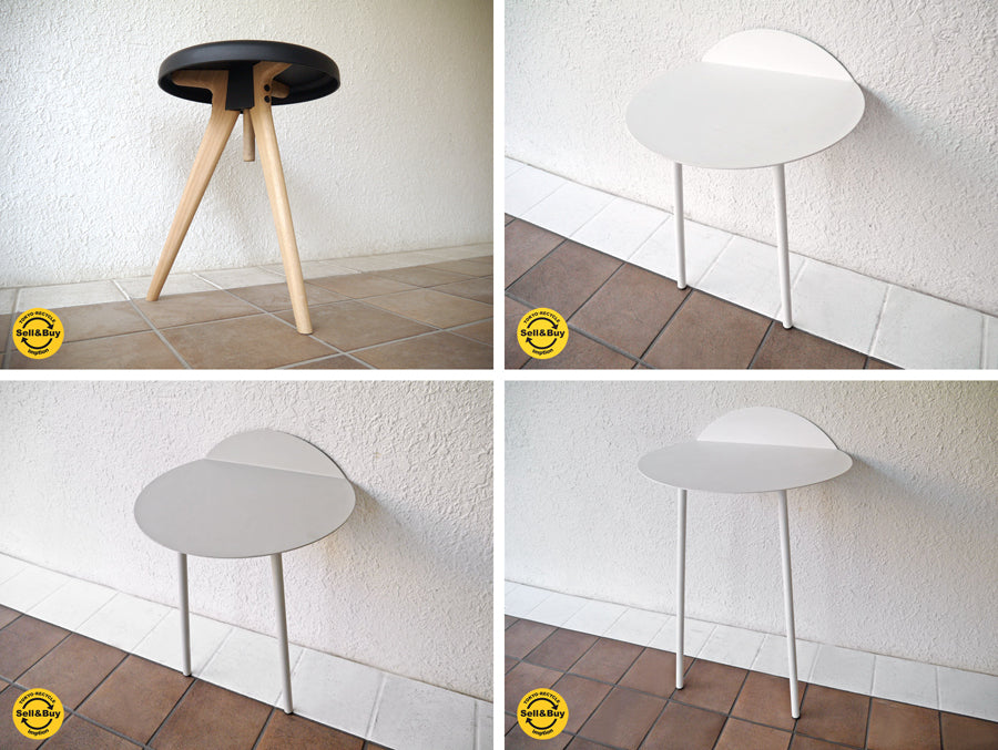 メニュー menu デンマーク フリップラウンド Flip Around （ スツール サイドテーブル トレー ） & ヤーウォールテーブル Yeh Wall Table （ コンソールテーブル 飾り台 サイドテーブル ） トール×1 ・ロー×2 ホワイト・ライトグレー 北欧モダン デンマーク王室御用達 グッドデザイン スカンジナビアデザイン 新着商品 買い取りしました。