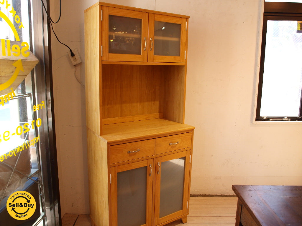モモナチュラル Momo natural ランド LAND キッチンボード スリムオープンタイプ レンジボード パイン材 ナチュラル 美品 ★中古品 買い取りしました。下北沢店 出張買取もお任せ下さい。
