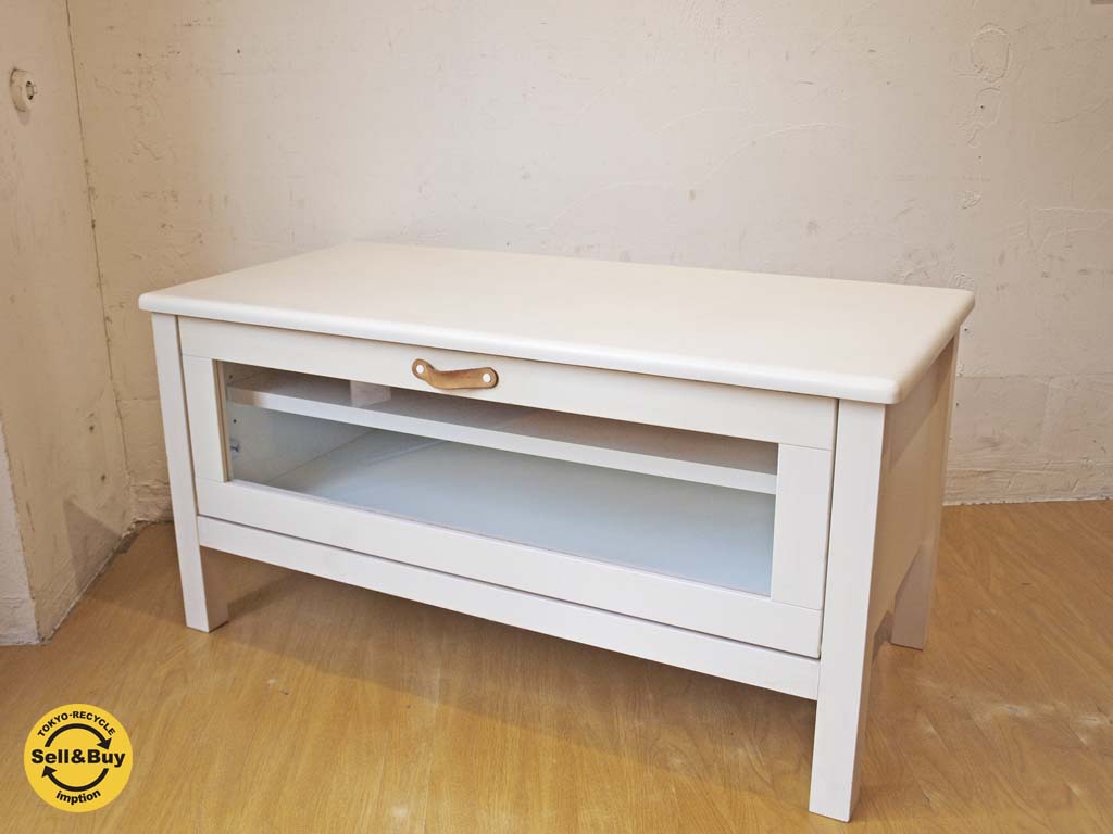 モモナチュラル momo natural シエル CIELE テレビ台 AVボード W90cm パイン材 ホワイト 中古品 買い取りしました。