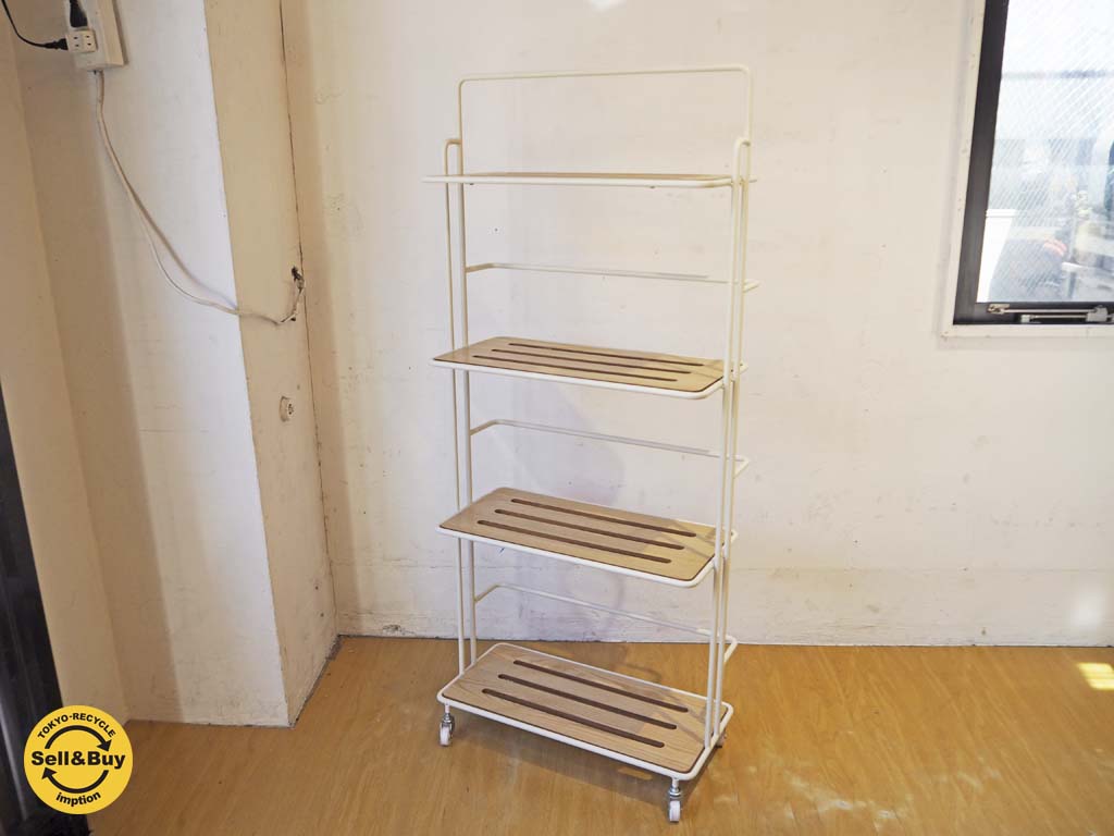 モモナチュラル MOMO Natural キキ KIKI シリーズ シェルフパーテーション キャスター付 フリーラック ブックシェルフ 廃盤 中古品 買い取りしました。