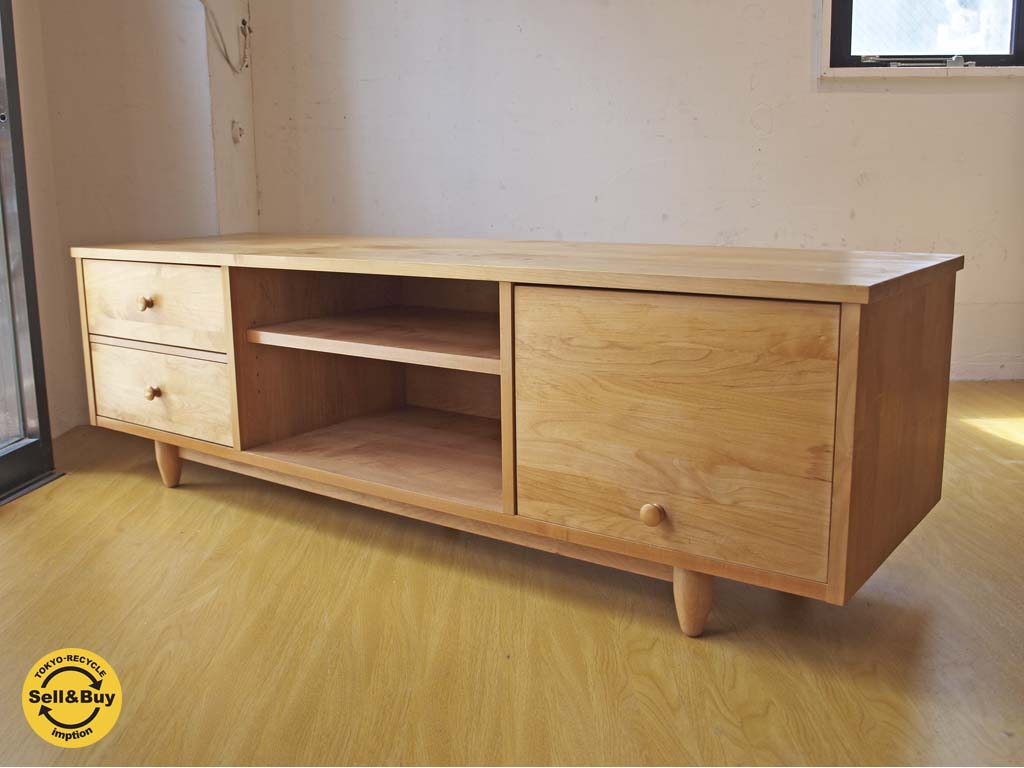 モモナチュラル Momo Natural ベント VENT AVボード テレビ台 オーク材 ワイド150 引き出し2段 中古品 買い取りしました。
