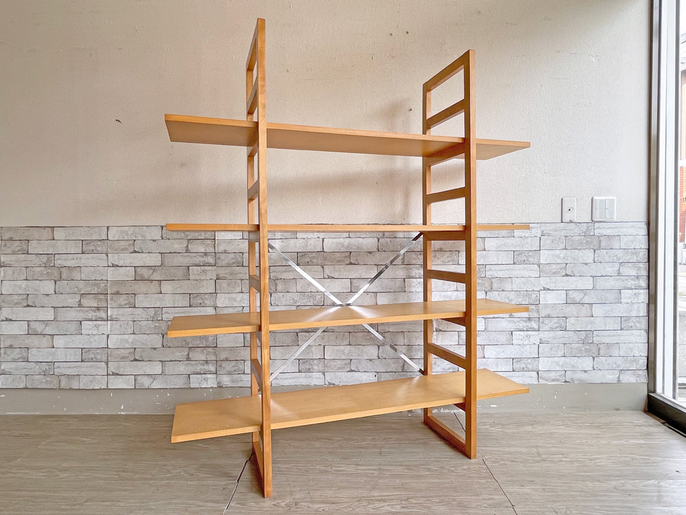 北欧モダン Scandinavian Modern ブナ材 オープンシェルフ 4段 W140cm 木製ラック ラダーフレーム 棚幅調整可 ナチュラルスタイル 中古品 買い取りしました。