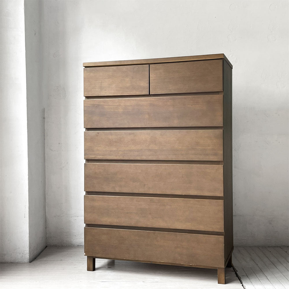 【下北沢店】無印良品 MUJI タモ材 ハイチェスト 6段 W80cm ブラウン 買取させていただきました。