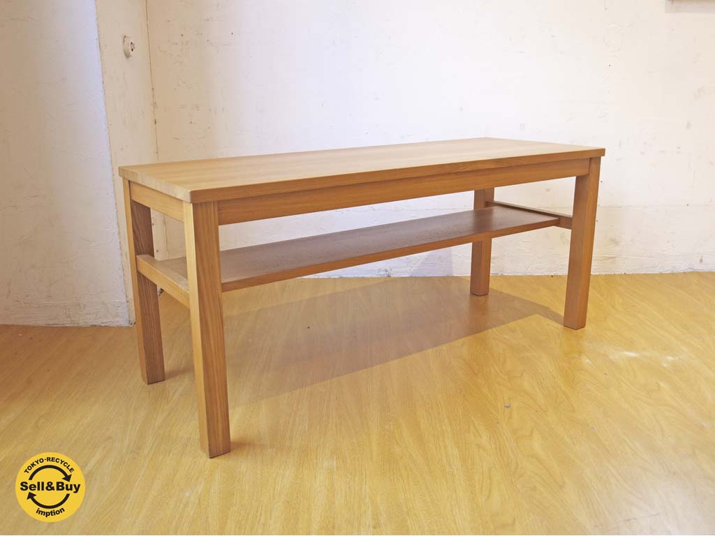 無印良品 MUJI タモ 無垢材 ベンチ ローテーブル シンプル ナチュラル 中古品 買い取りしました。