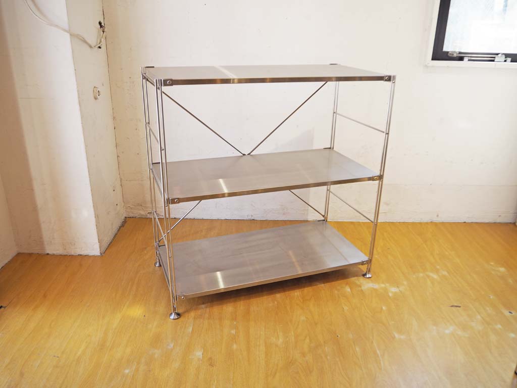 無印良品 MUJI ステンレスユニットシェルフ ワイド 幅86cm 3段 中古品 買い取りしました。