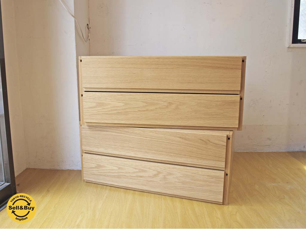 無印良品 MUJI スチール・ステンレスユニットシェルフ用引出付木製ボックス SUS用 チェストパーツ 2個セット 中古品 買い取りしました。