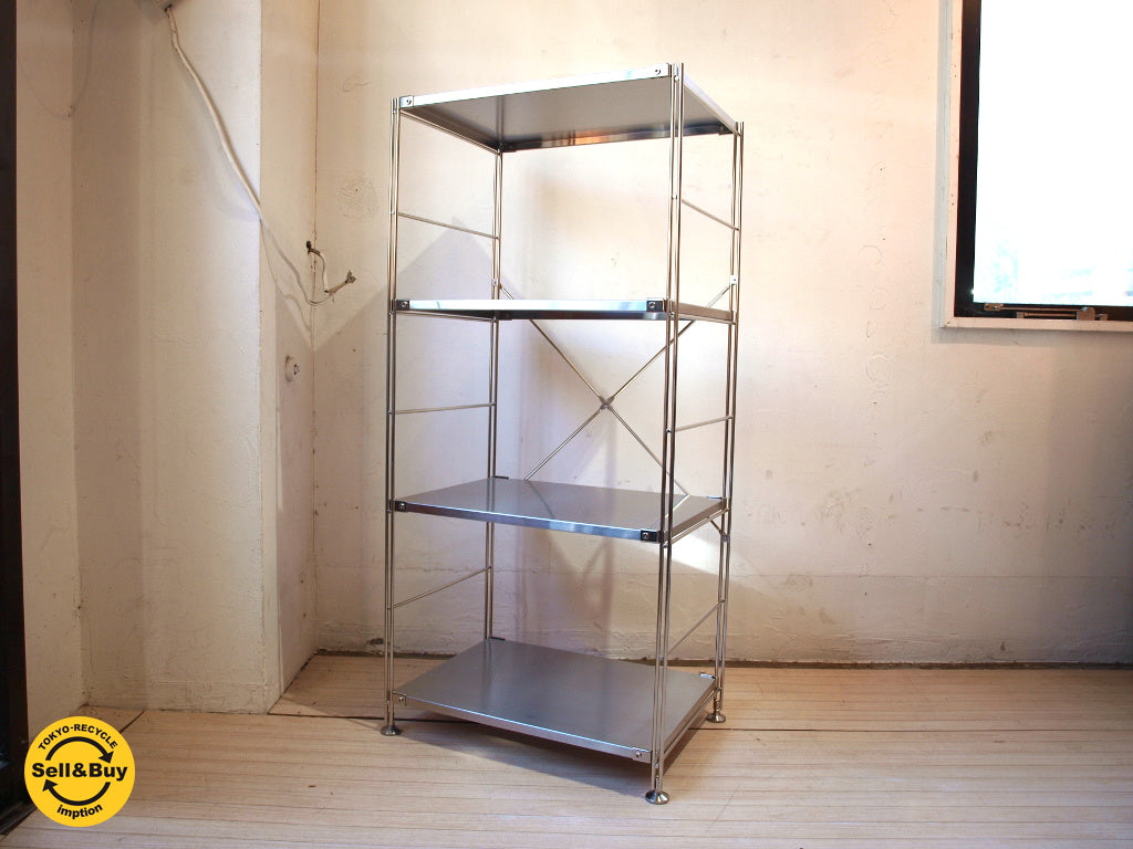 無印良品 MUJI ステンレスユニットシェルフ 中サイズ 4段 スリム 幅56cm ★ 中古品 買い取りしました。下北沢店 出張買取もお任せ下さい。