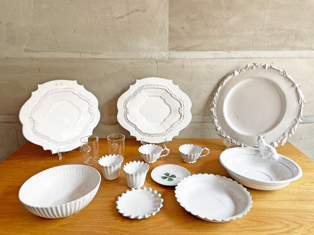 アスティエ・ド・ヴィラット Astier de Villatte  カップ グラス 食器 丸皿 ＆ジべ アドゥヴェ JB AdeV プレート  計 14点 中古品 買い取りしました。
