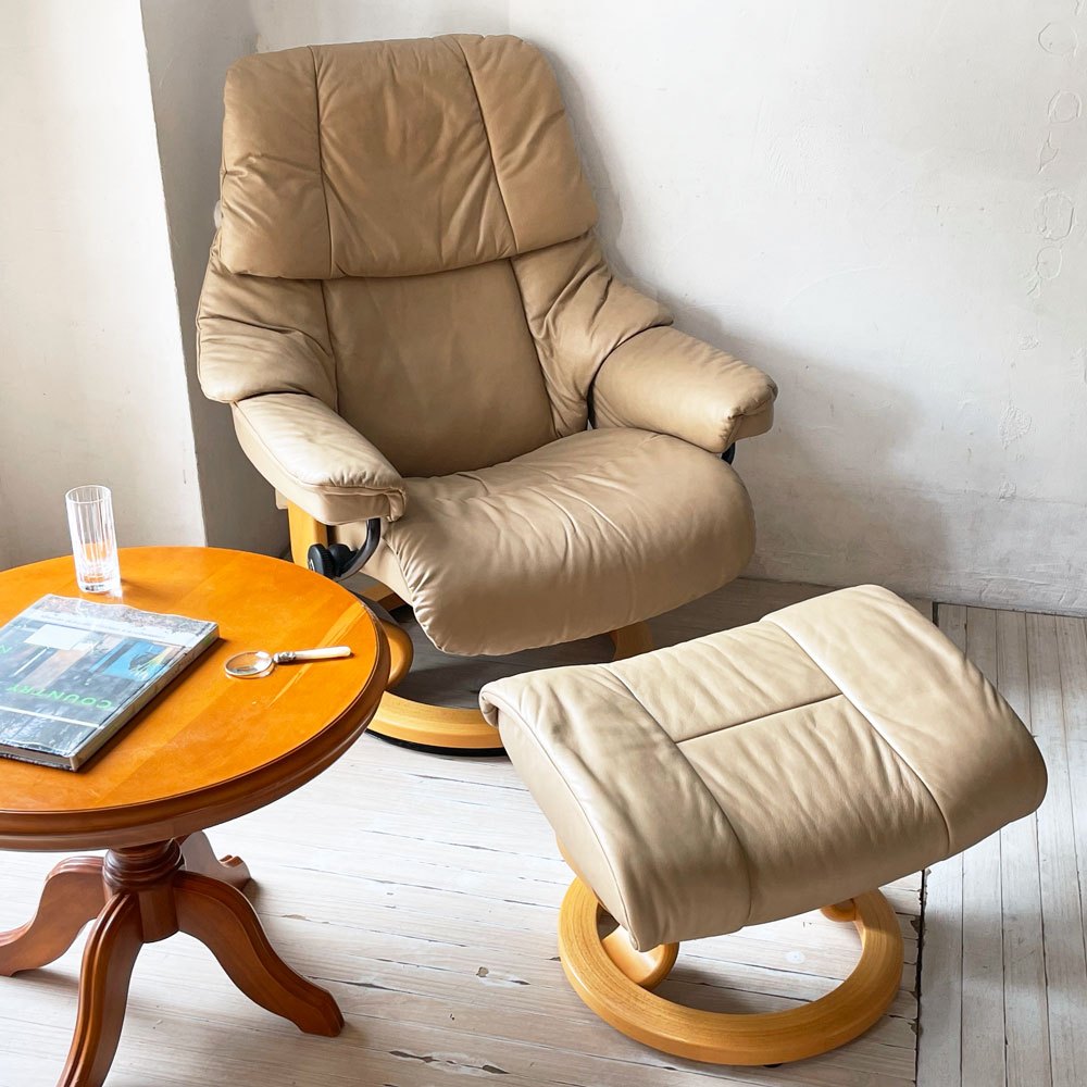 【下北沢店】エコーネス EKORNES ストレスレスチェア Stressless レノ RENO リクライニングチェア オットマンセット ノルウェー 北欧家具 買取させていただきました。