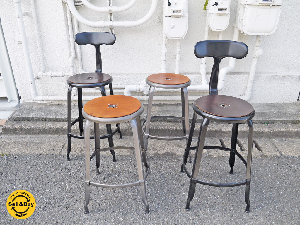 ニコルチェア NICOLLE CHAIR 60 ブラック スチール ハイチェア ＆ グレー スチール ハイスツール 専用牛革シートパッド付き コンランショップ THE CONRAN SHOP 取扱い買い取りしました。